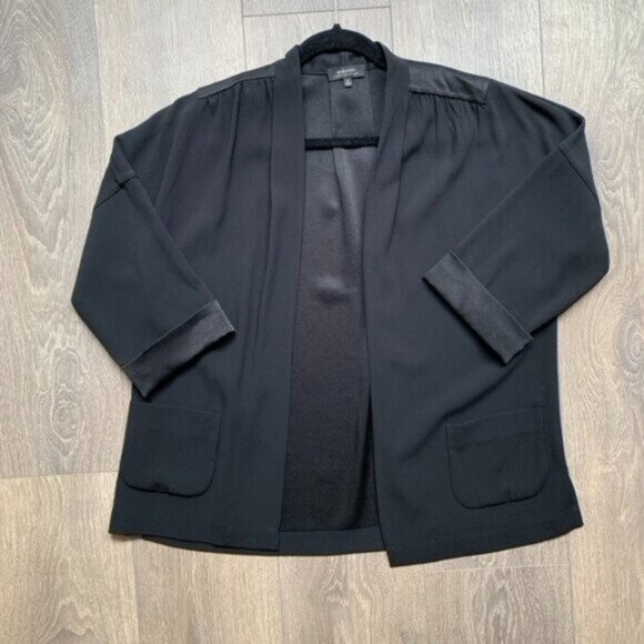 Babaton Aritzia Black Oversized Blazer Kimono Open front Unstructured Size XS - Picture 3 of 14